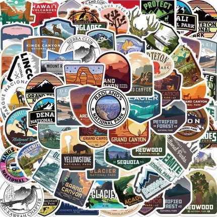 National Parks Sticker Pack: Waterproof Vinyl Decals for Bottles, Laptops